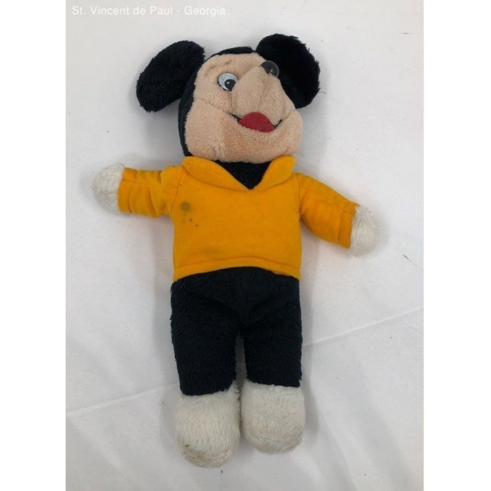 Disney Plush Mickey Mouse Knickerbocker‎ 1976 Vintage Walt Disney Yellow Shirt